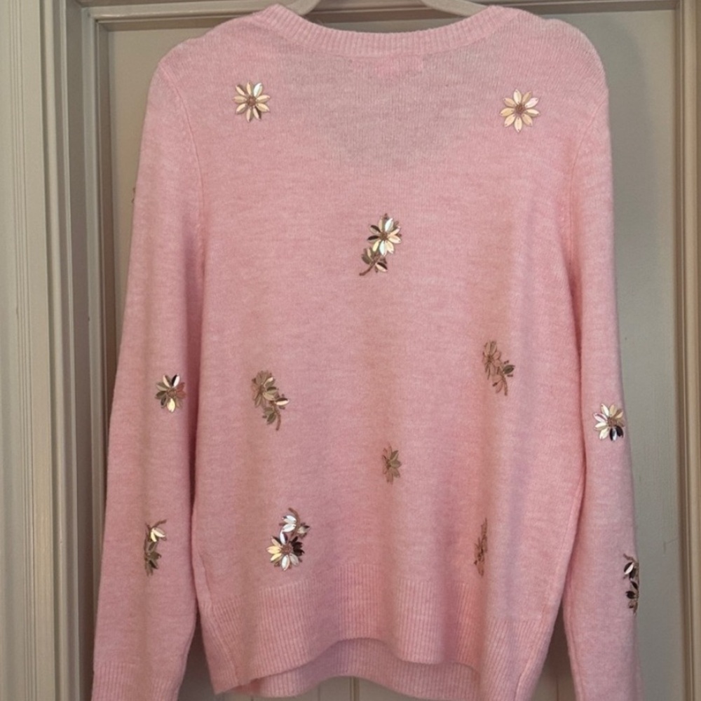 Lilly Pulitzer Pink Floral Embellished Sweater - Picture 5 of 5